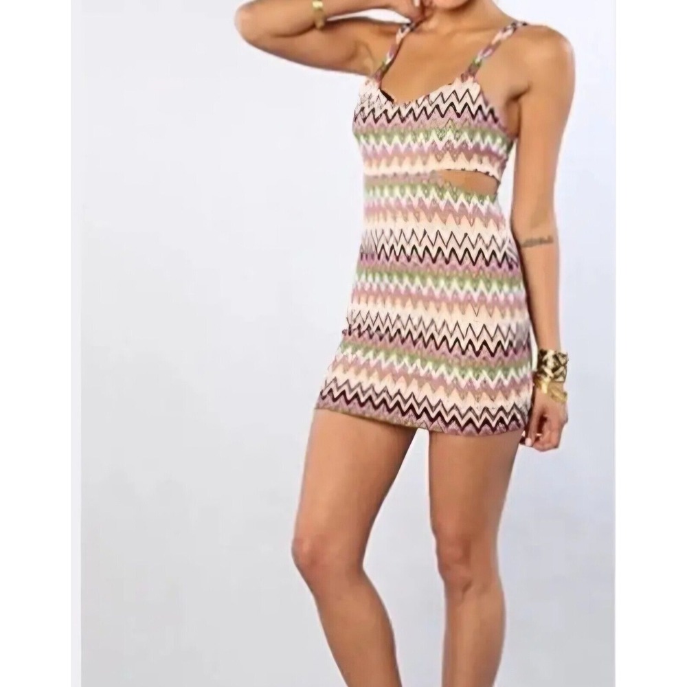 Lovers + Friends Womens Spring break cut out geometric mini dress multicolor L